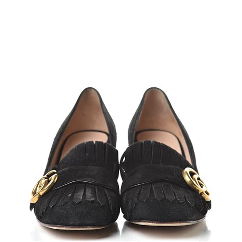 gucci black suede tassel loafer pumps|Gucci women's loafers.